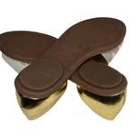 Loeffler Randall new ❁ Sawyer Snake Flat Sandals ❁ Ivory Metallic Gold Leather ❁ Photo 13