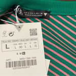ZARA  Asymmetric Bodycon MIDI Cotton Dress Green Pink striped Sz L Photo 10