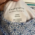 Casablanca by Marrakech Clothing Co Blue & White Mosaic Stretch Capri Size Large Photo 2