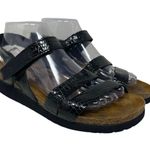 Women’s Naot Kayla Black Croc Embossed Comfort Sandal 41/10 Photo 0
