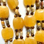 Yellow calcite tigers eye crazy lace agate Y necklace Photo 5
