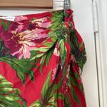 Vintage 90s bright floral wrap skirt Red Size 14 Photo 2