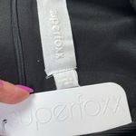 Superfoxx  bodycon black mini dress front asymmetric zipper Stretchy Sz S Photo 9