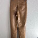 Aritzia  The Melina Vegan Leather Pants Camel Size 6 Straight Leg Photo 4