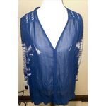 Free People Free‎ People blue tie dye Loose tunic top Blouse size  Small Photo 4