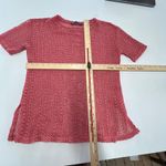 ZARA ‎ Top Womens Small Pink Crochet Knit Sheer Short Sleeve Boho Summer Top Photo 5