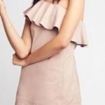 Free People Leather Dress XS Natalie Genuine One Shoulder Natural Cocktail Event Photo 0