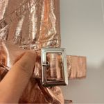 Urban Outfitters  Tara Metallic Rose Belted Pockets Strapless Romper Size L NWOT Photo 4