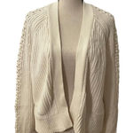 Abercrombie & Fitch Cardigan Sweater | Open Front Chunky Cable Knit Cream Photo 0