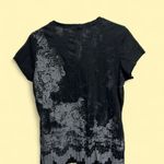 Seven7  Black Graphic Short Sleeve Blouse Photo 1