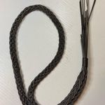 Silver or Dark Gray Braided Necklace with Fringe Photo 6