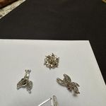 Lot Of 4 Brooch Pins Lobster, Sailboat, Horse Saddle, Etc Silver Photo 7