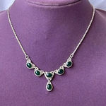 925 Silver real emerald stones necklace​ Photo 0