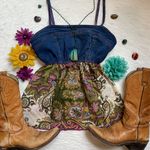 Y2K Zoey & Beth denim paisley print summer tank top Multiple Size L Photo 7