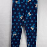 LuLaRoe Leggings, Blue Polka Dot Minnie Bow Print, Soft OS Stretch Pants Photo 0