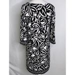 Loft Black & White Abstract Floral Print 3/4 Sleeves Casual Career Dress XS Photo 6