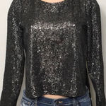 Lovers + Friends New. pewter metallic sequined top. Retails $129. Small. Photo 0