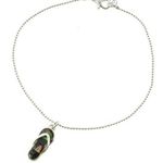 SILVER TONE LOBSTER CLAW FLIP FLOP CHARM ANKLET Photo 0