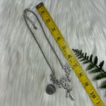 Bridal prom faceted rhinestones faux pearl statement Necklace Silver Photo 4