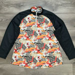 Bermuda Sands 1/4 Zip Golf Pullover Long Sleeve Orange Black Print Size‎ Large Photo 0