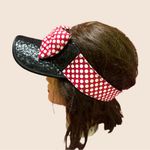 Disney Parks Women’s Black Sequin Visor with Red Polka Dot Bow Photo 7