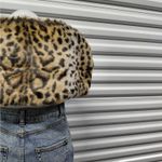 Runway NY Womens Faux Fur Leopard Print Cropped Capelet Shawl Y2K Fall Glam Tan Size undefined Photo 4