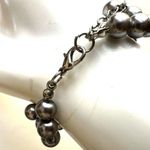 Grey faux pearl and black beaded bracelet Gray Photo 2