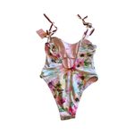 Juicy Couture  WOMENS PINK FLORAL Water Color 1 PC SWIMSUIT Size Large Nwt‎ $98 Photo 2