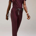 FIGS Tena FORMx Slim Tapered Scrub Pants in Burgundy, Size Medium Photo 0