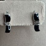 Taxco Sterling Silver 950 Black Onyx hinge Earrings Vintage Photo 4