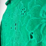 Anthropologie Akemi + Kin Abacos Green Eyelet Tunic Blouse Top Medium OB762780 Photo 4