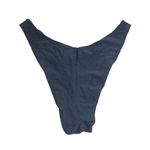Aerie Bikini Bottom Cheeky High Cut Textured Blue Gray L Photo 1