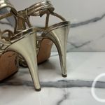 Diane Von Furstenberg  Women's Gold Silver Metallic Jeanette Nappa Heels Sz 8.5 Photo 4