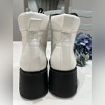 Forever 21 Forever 21 white faux leather with black laces boots size 8 Photo 3