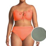 Time & Tru Nwt Swimsuit Top olive green size 3X 24W-26W bikini Top keyhole Photo 0