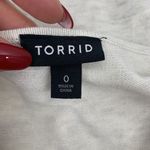 Torrid Size 0X US 12 L Sweater Dress Knit Oatmeal Lattice Strappy Skater V-neck Photo 2