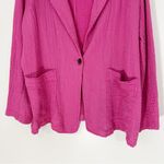 Raquel Allegra Boxy Gauze Blazer in Bright Pink Size 2 Cotton Photo 4