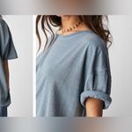 Free People NWOT We the Free Nina Tee - blue mirage gray - Medium Photo 3