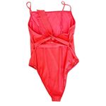 Topshop NWT Ribbed Belted Coral One Piece Swimsuit Photo 4