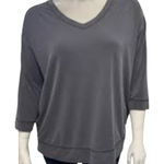 Chico’s Zenergy Athletic Wear Grey 3/4 Sleeve Top Size 16 (Chico’s 3) Gray Photo 0
