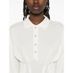 Mugler Long Sleeve Shirt Dress in Snow 38 New Womens Polo Mini White Size undefined Photo 13