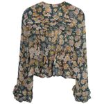 Free People  Floral Sheer Ruffle Long Sleeve Tie Front Cardigan Size XS Photo 4