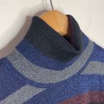 Lauren Ralph Lauren shimmering colorblock striped mockneck sweater size L Blue Size L Photo 5