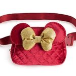 Disney Minnie Mouse Burgundy Quilted Velvet Crossbody Belt Bag NWT Photo 12