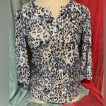 Rebecca Malone  Women's Blue Leopard Print Top Photo 0