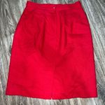 Amanda Smith  Red Wool Skirt Photo 1