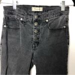 Madewell 9” High Rise Skinny Jeans In Berkeley Black. Button Fly Photo 4