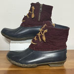 Sperry  Top-Sider Saltwater Quilted‎ Duck Boots Womens Wine Color Size 5M Photo 0