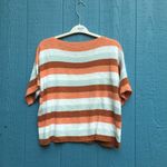 Madewell Women's Maggie Orange Stripe Boxy Sweater Tee Large Photo 3