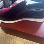 Donald J. Pliner Burgundy and Black Quilted Slip Photo 2